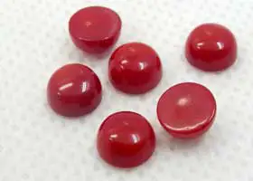 Cabochon Vintage Glass Coral round 10 mm