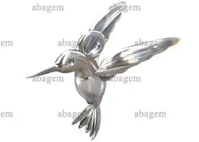Charm plata pajaro colibri