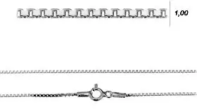 Silver chain 1,00 mm 50 cms