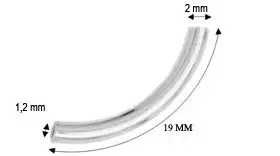 Tubo de Plata de 19 mm x 2 mm x 1,2  mm